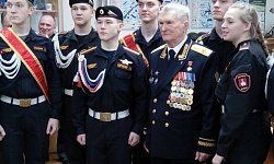 Встреча Героя Советского Союза Зайцева Г.Н. с учащимися полицейской подготовки школы № 136 г.Перми